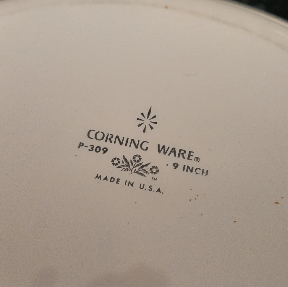 Corningware P-21 Roaster Blue Cornflower Roasting Pan & 9in Pie Pan